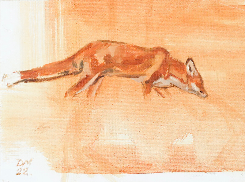 Fox. Oil on canvas panel. 20 x 15cm. £215