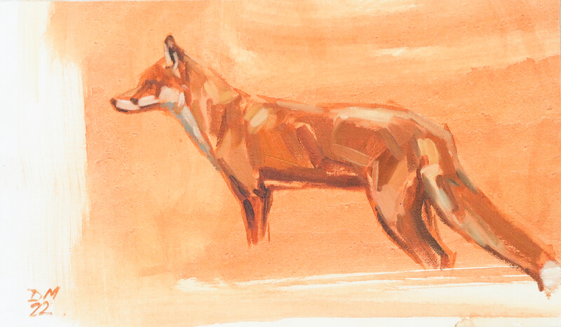 Fox. Oil on canvas panel. 25x15cm. £240.
