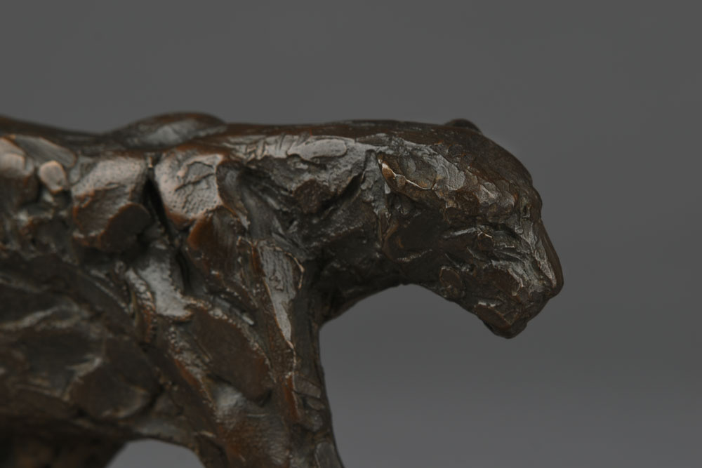 Bronze Patrolling Leopard sculpture