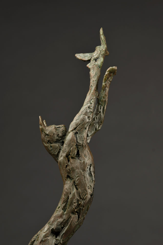 Serval bronze sculpture