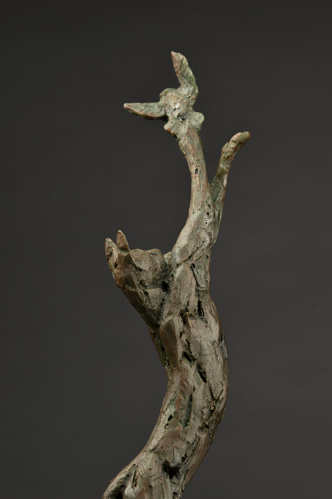 Serval bronze sculpture