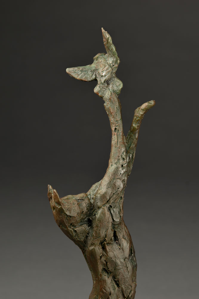Serval bronze sculpture