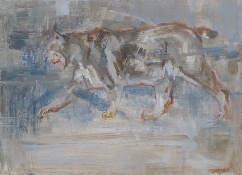 Winter Lynx - Acrylic on panel.