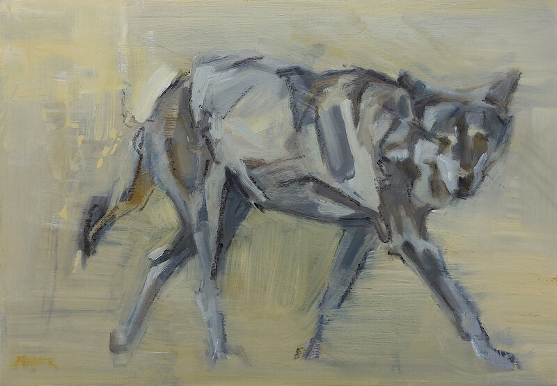 Wolf - Oil on cradled panel. 30 x 40cm